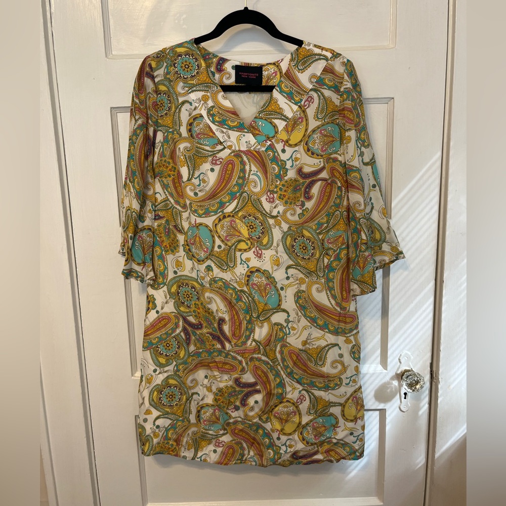 Hamptonite NY - paisley bell sleeved shirt dress - size S small